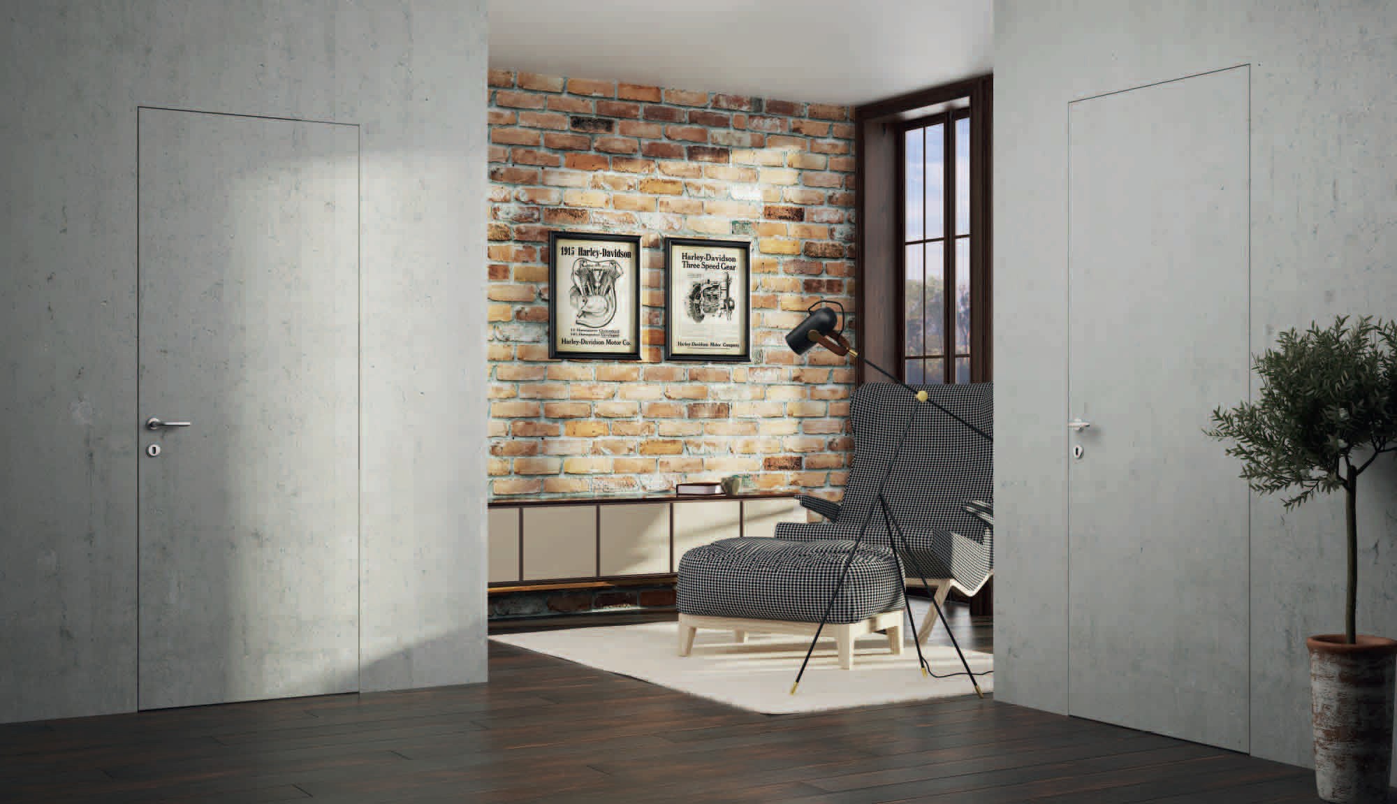 Ușă Filomuro OBSCURA · Interior industrial loft