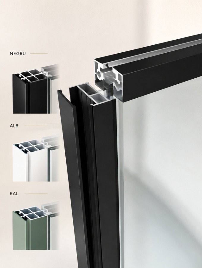 Profile aluminiu Separex — Negru, Alb, RAL