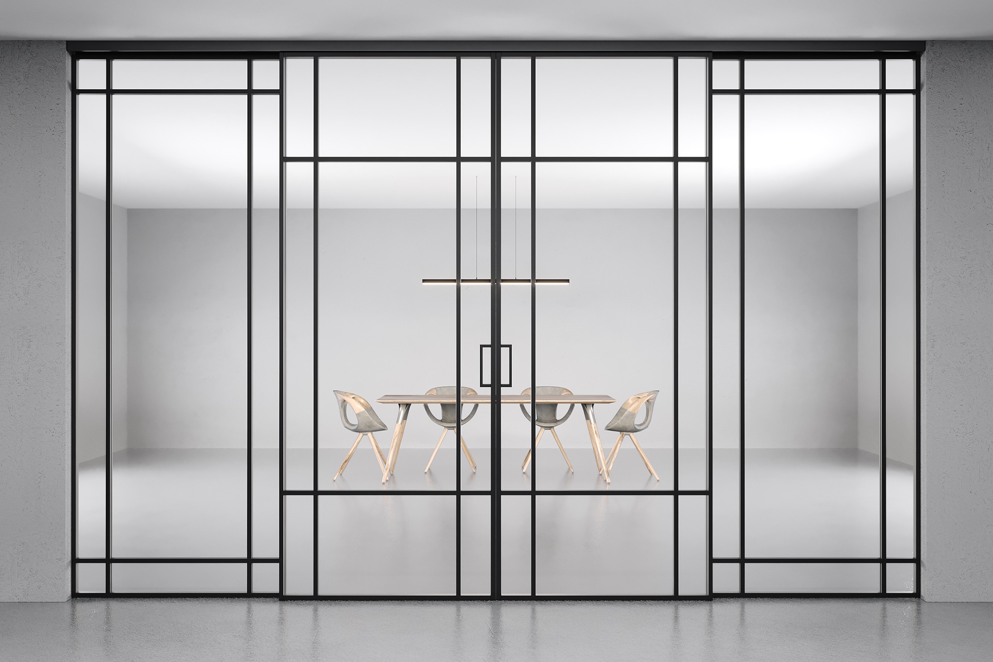 Perete glisant · Design minimalist Art Deco
