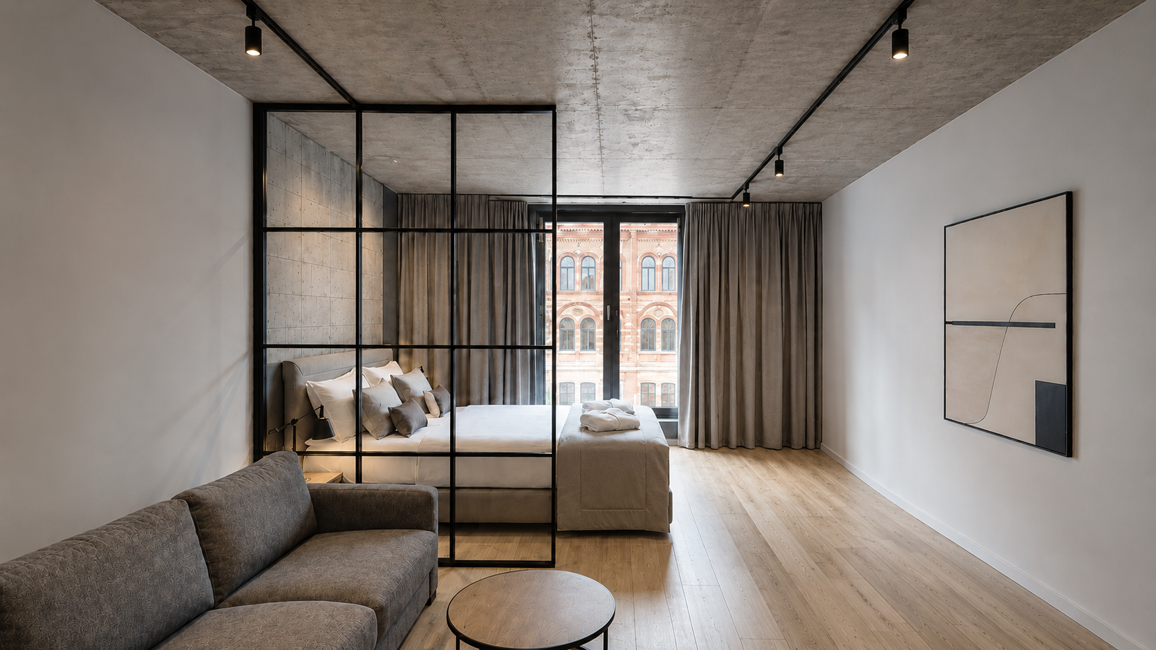 Perete glisant · Design minimalist Art Deco